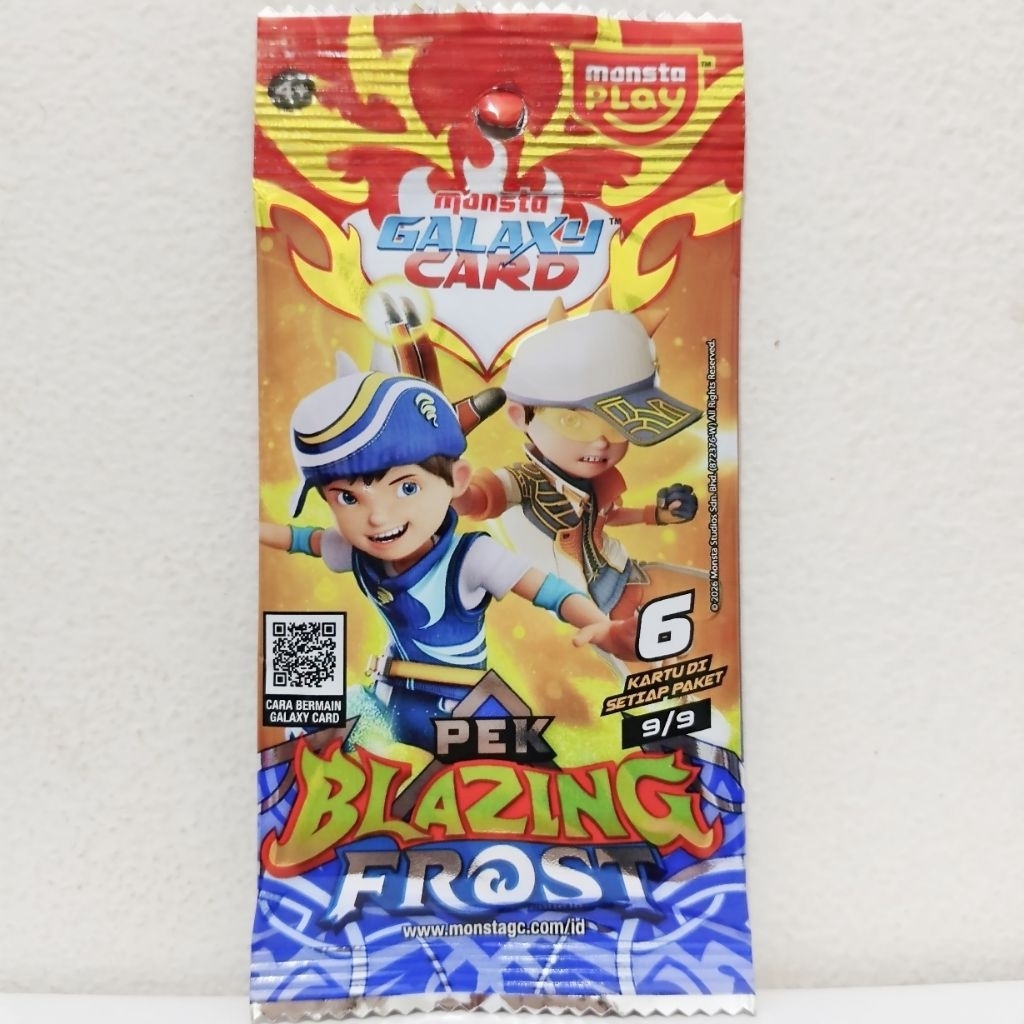 Kartu Boboiboy Monsta Galaxy Card Pek Blazing Frost Indonesia 9/9 Boboiboy Taufan & Solar