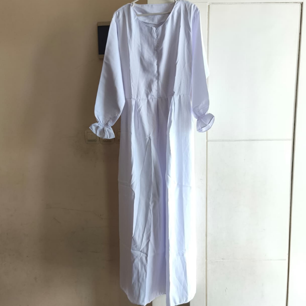 Gamis Wanita Polos Syar'i Warna Putih (Preloved/Second/Bekas)