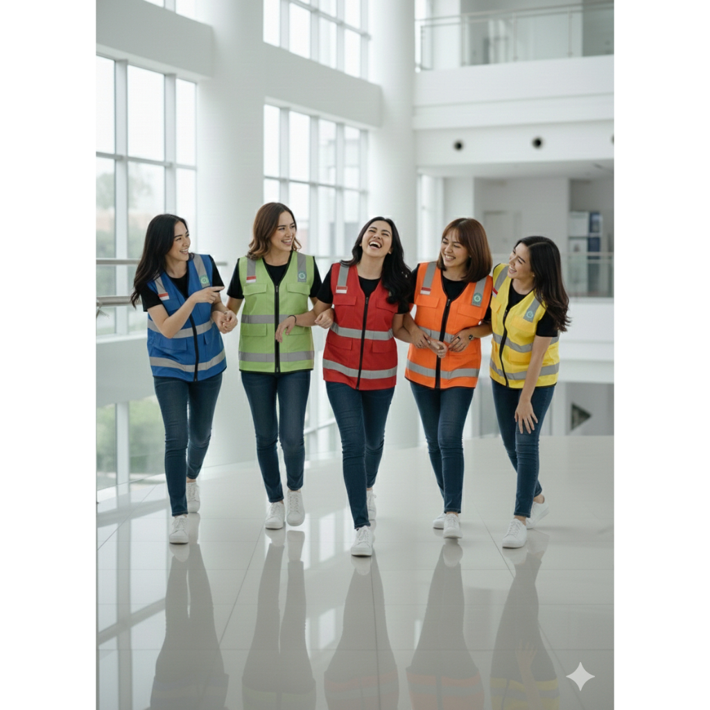 Rompi safety k3 model terbaru basic korean style bahan drill tebal kualitas premium / seragam kerja 