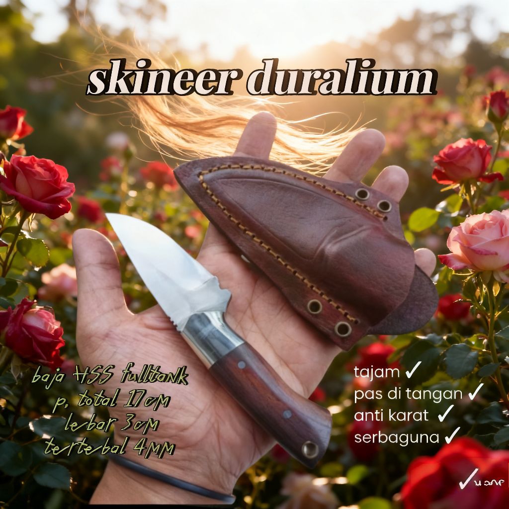 Neck pisau skinner dural, pisau dapur serbaguna, pisau daging