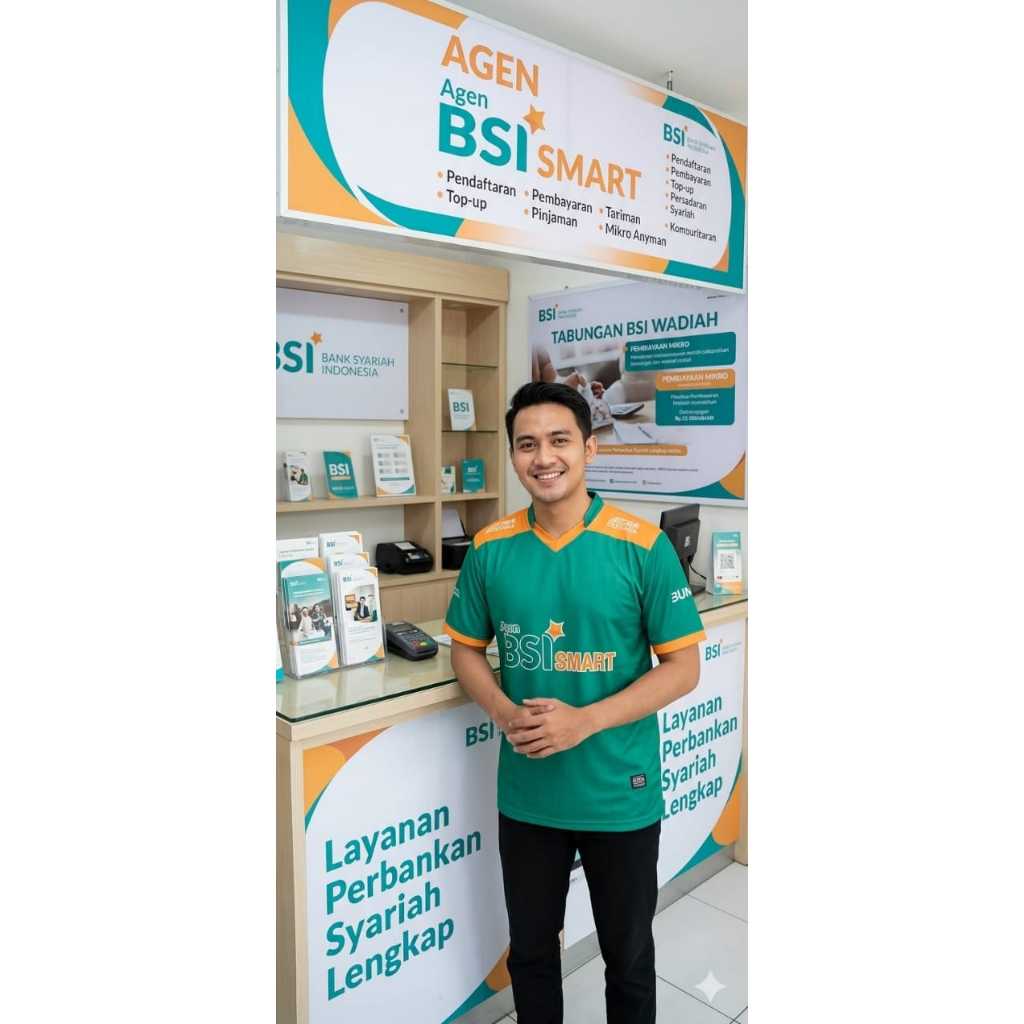 Kaos BSI Smart Custom Nama Toko Sendiri BUMN Jersey Agen BSI Smart