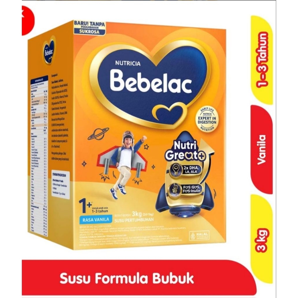 Bebelac 1+ GroGreat Susu Bubuk Pertumbuhan Anak Vanila 3kg