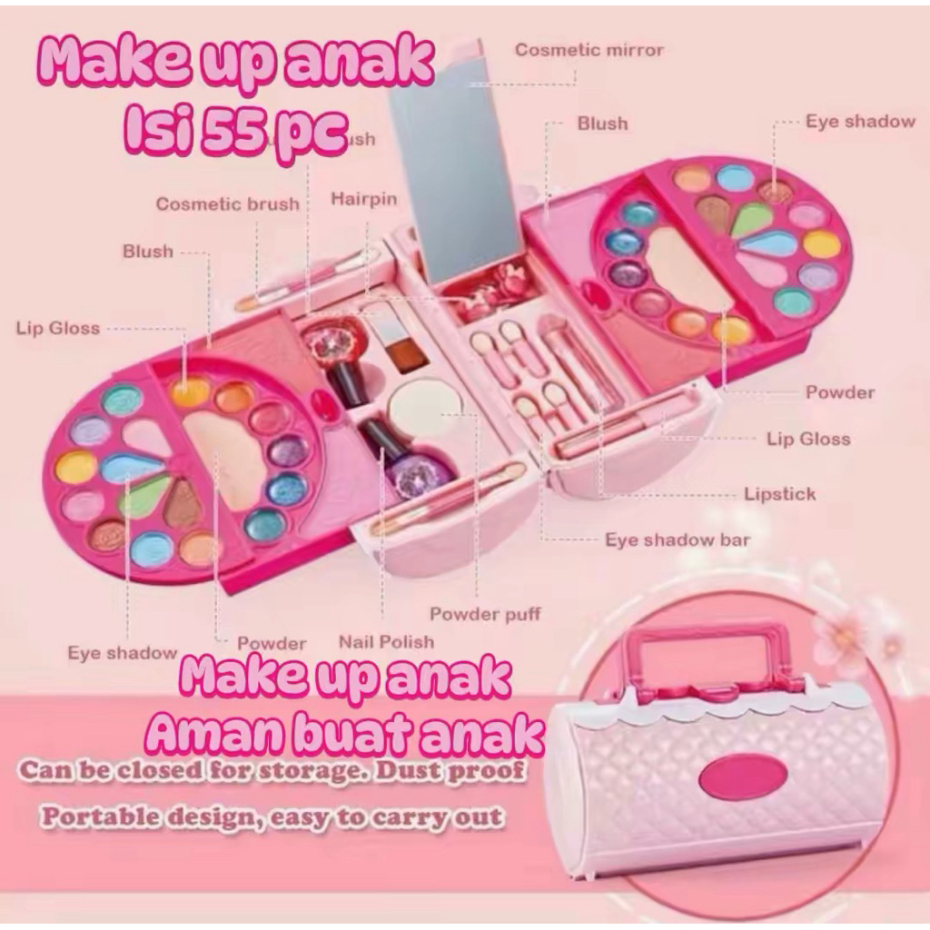 children make up bag pretend plays mainan dandan anak bentuk tas- kado anak cewek - kado anak peremp