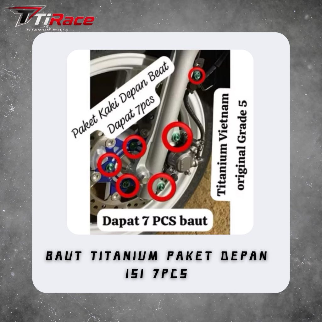 Baut Titanium depan Paket 7 Baut Titanium Bagian Depan Motor Honda dan Yamaha Mio Nmax Aerox Beat Sc