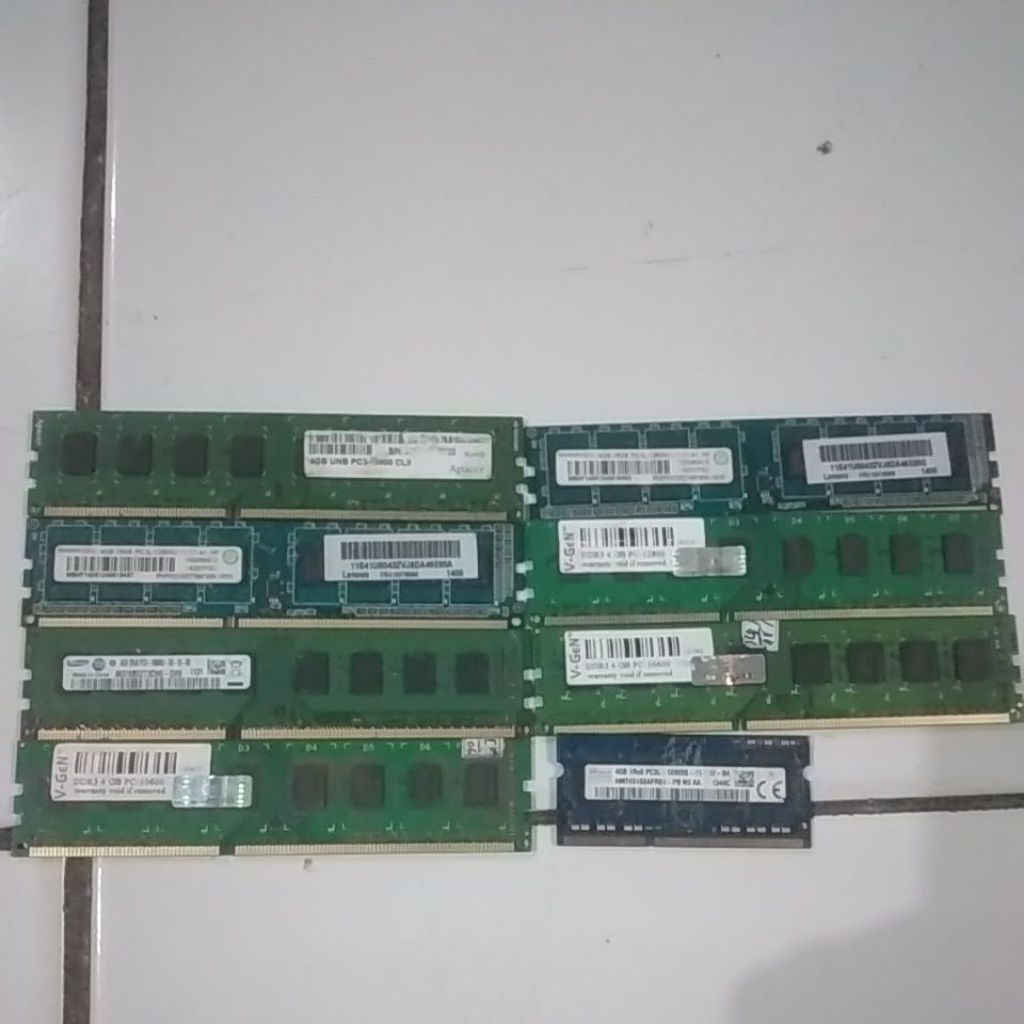 Memory RAM PC dan Laptop 4gb ddr3 ,2gb ddr3, dan 1gb ddr3-10600/12800 Merk Second Murah original