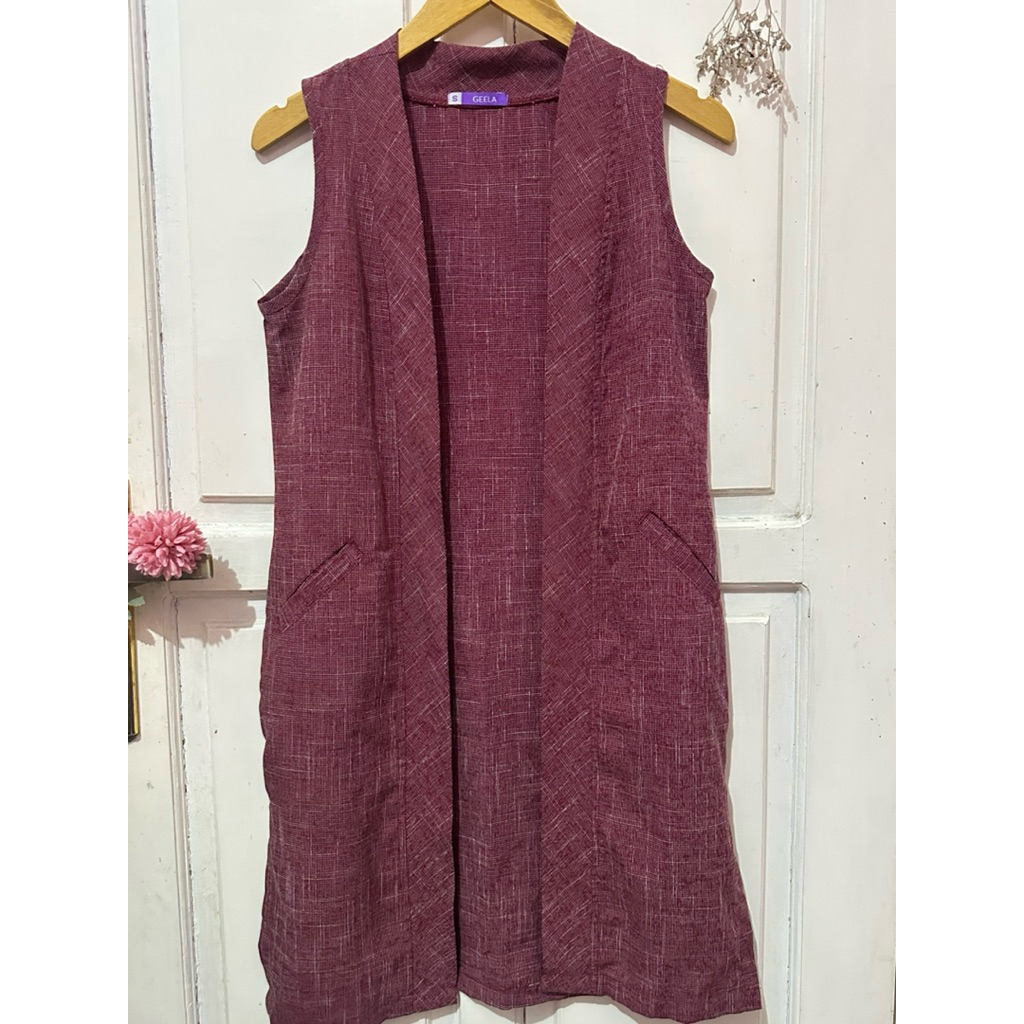 Preloved Outer/vest casual merah maroon wanita