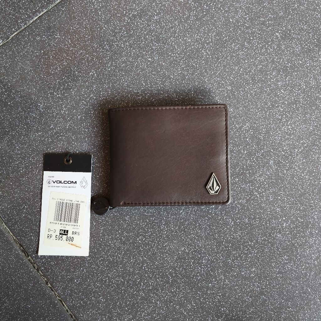 Dompet Volcom Single Stone Leather Brown Original