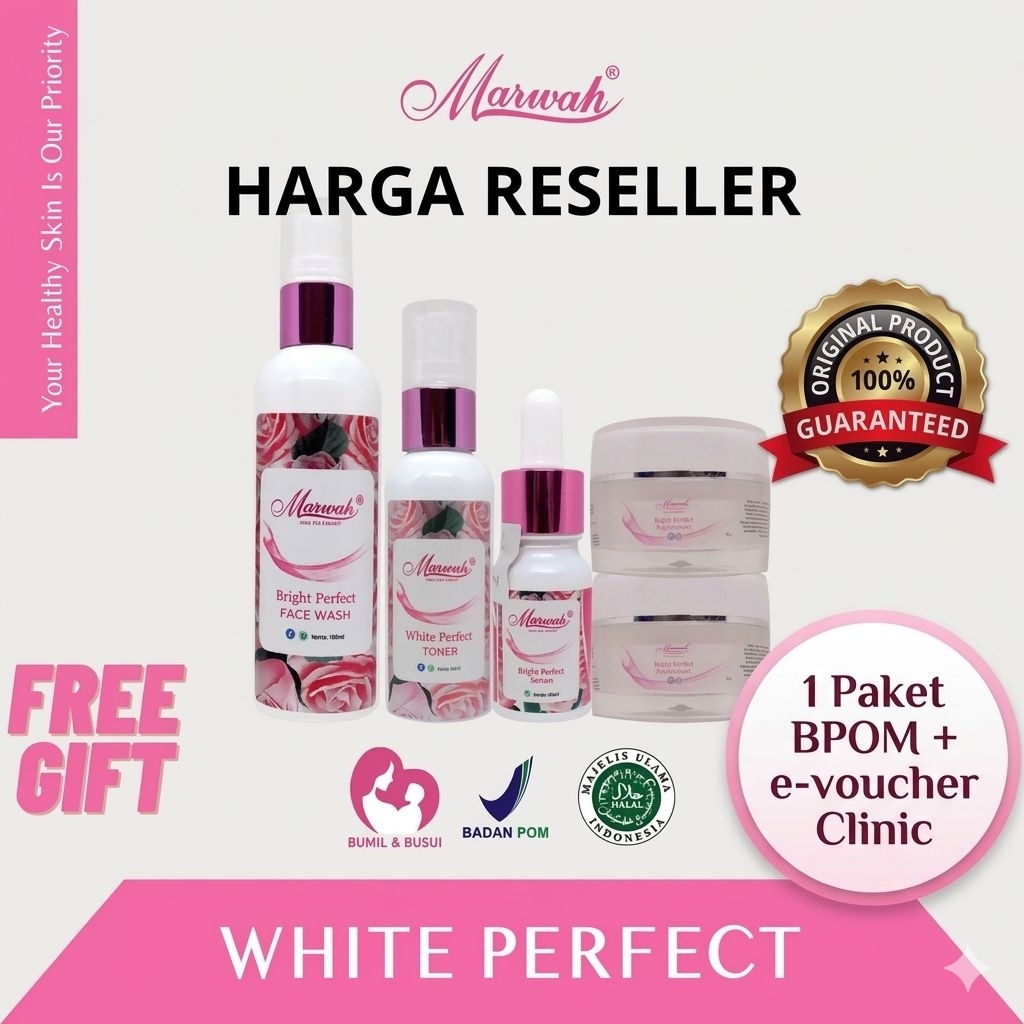 Marwah Skincare BPOM + evoucher  semua paket krim malam kemasan baru platinum anti aging special dia