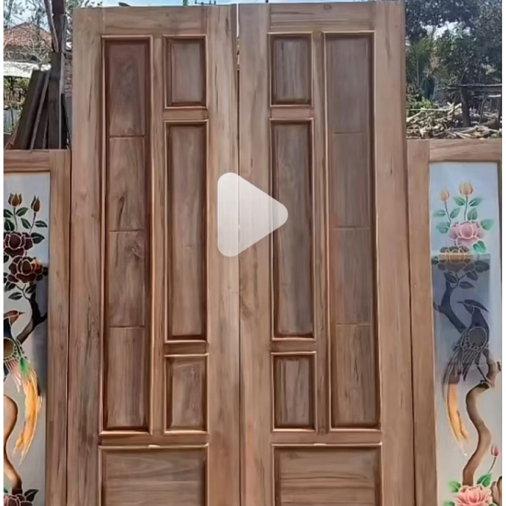 pintu kupu tarung kayu jati pintu utama