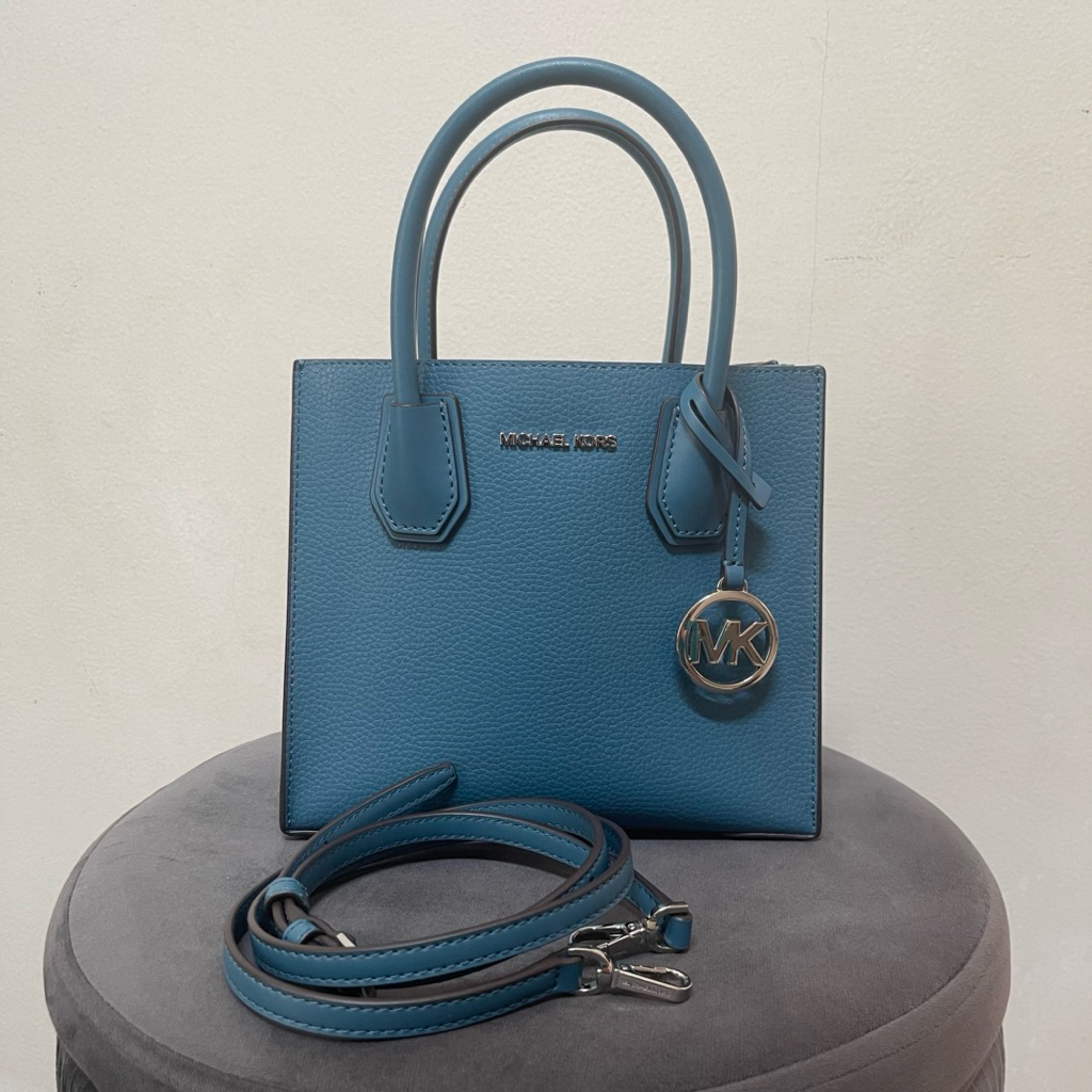 MICHAEL KORS MERCER MEDIUM MESSENGER TEAL