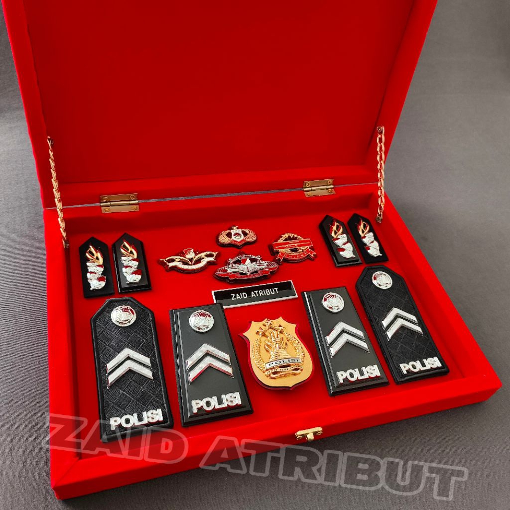 ‎SET BOX PANGKAT POLISI BRIPTU EKSKLUSIF PREMIUM / SOUVENIR BOX PANGKAT BRIPTU / PANGKAT PDH BRIPTU 