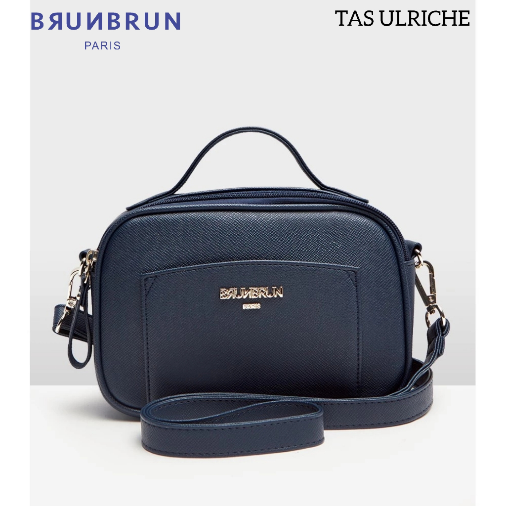 TAS ULRICHE BRUNBRUN BRUN PARIS TAS SELEMPANG BIRU NAVY WANITA BAG