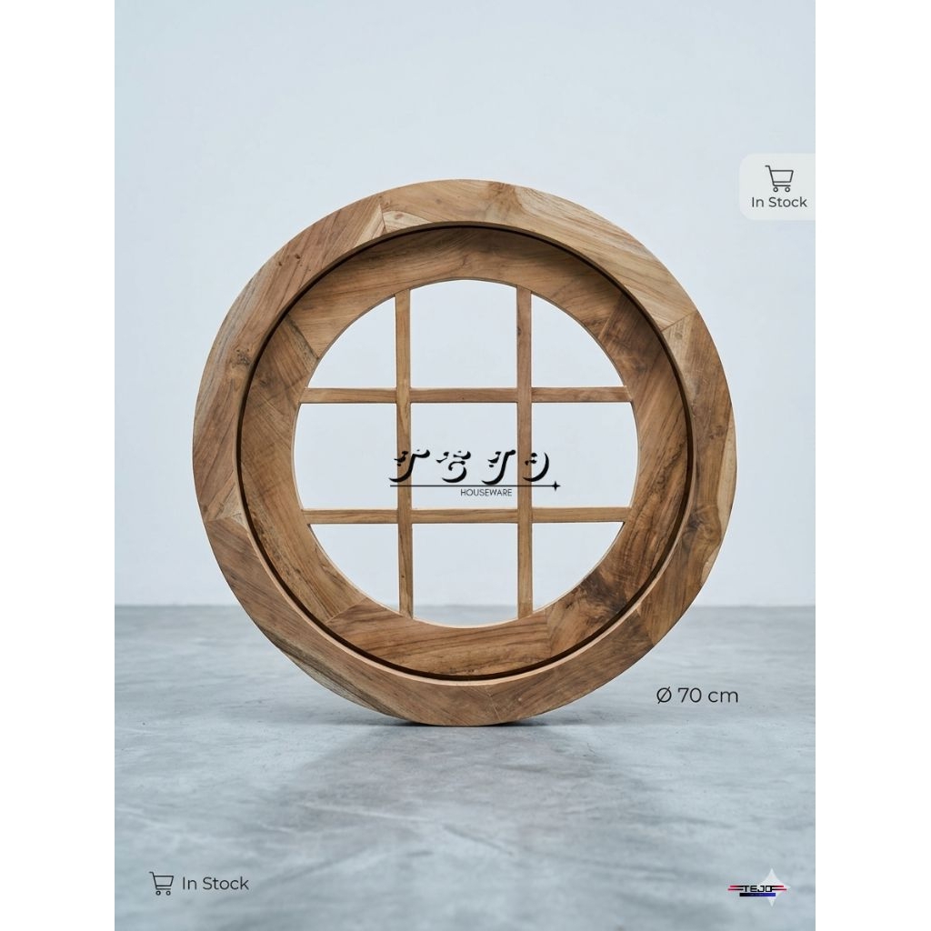 Jendela Lingkaran / Kayu Mahoni dia 70 & 80 cm / Bisa custom atau rubah / Kusen Bulat Minimalis