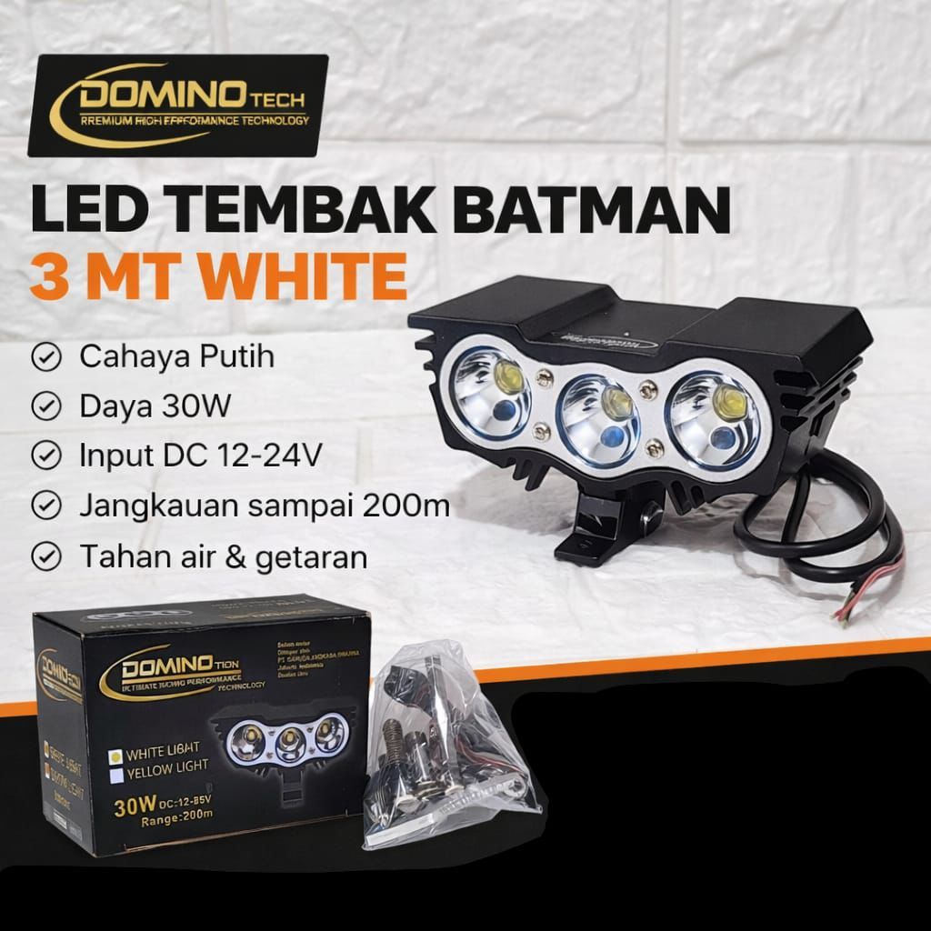 LAMPU SOROT 3 MATA BATMAN/LAMPU TEMBAK 3 MATA BATMAN