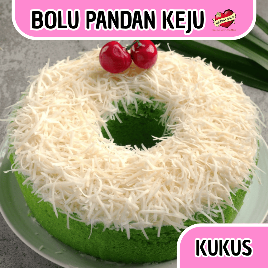 Bolu Pandan Kukus / Kue Pandan Keju / Bolu Kukus / Kue Bolu / Cemilan Manis / Cheese Cake
