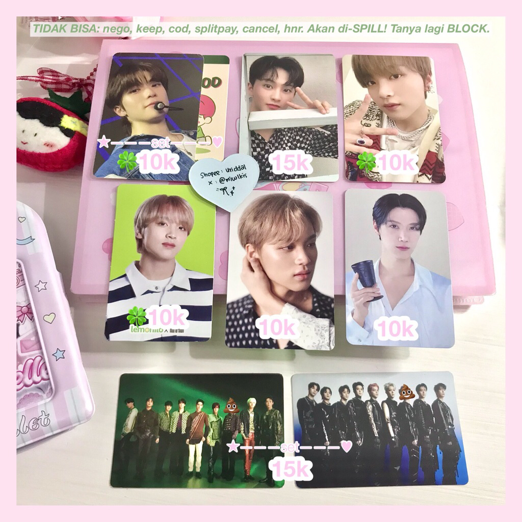 (serba 10k an) photocard nct jaehyun mark haechan ten group official: selca dicon, hot sauce hotsa, 