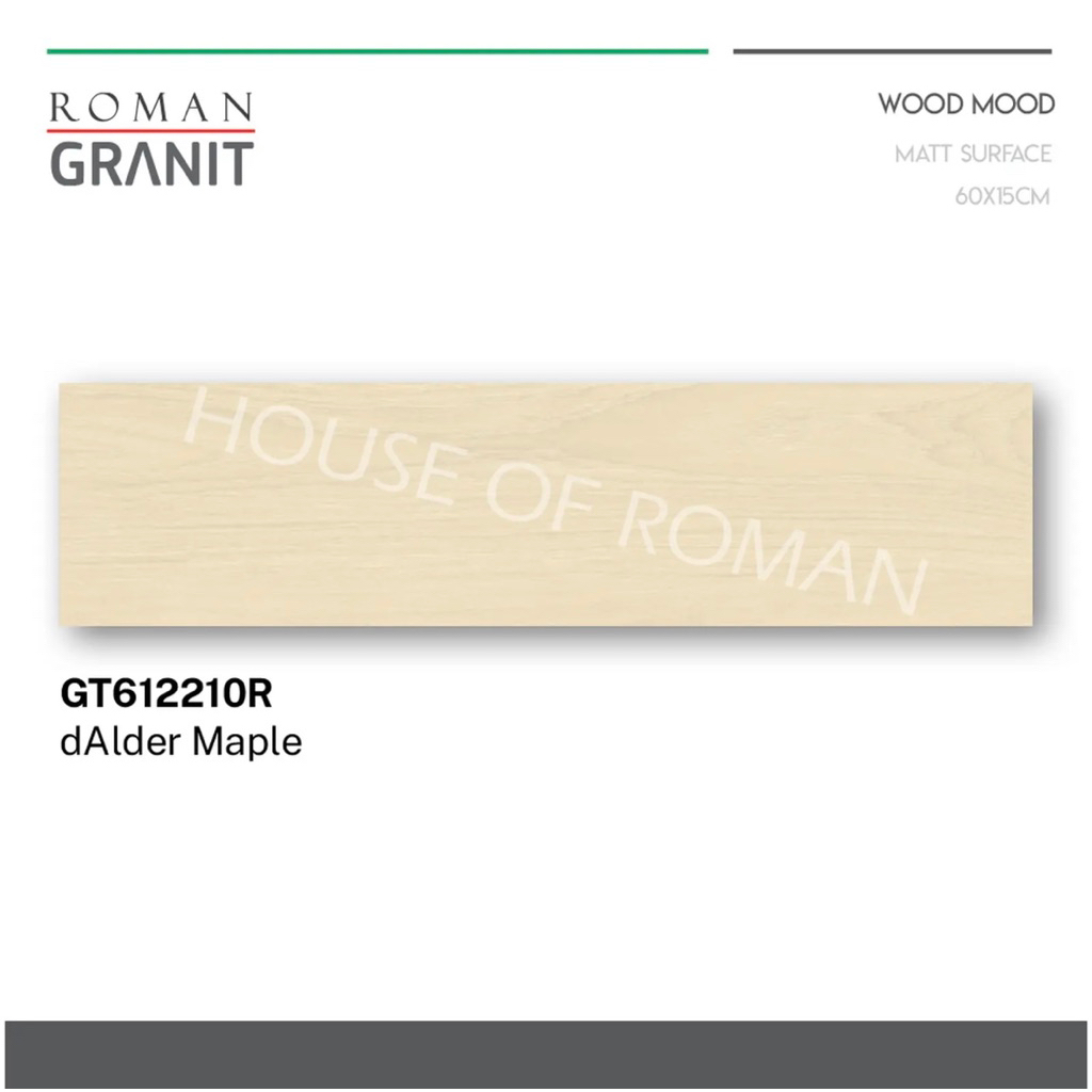 Roman granit dAlder Maple GT612210R/Roman Granit 15x60 Motif Kayu/Granit Lantai Motif Kayu
