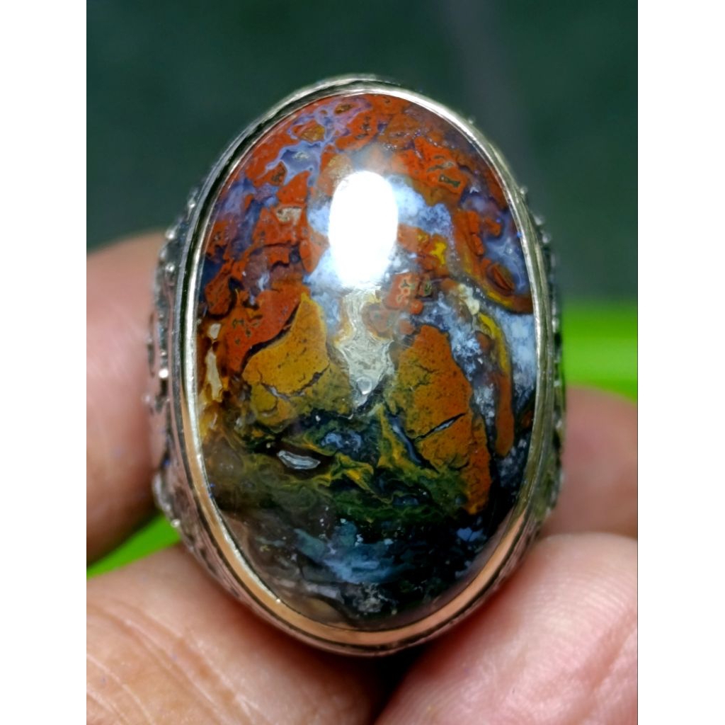 cincin batu akik pancawarna klawing super cristal dan antik lain phyrus bacan