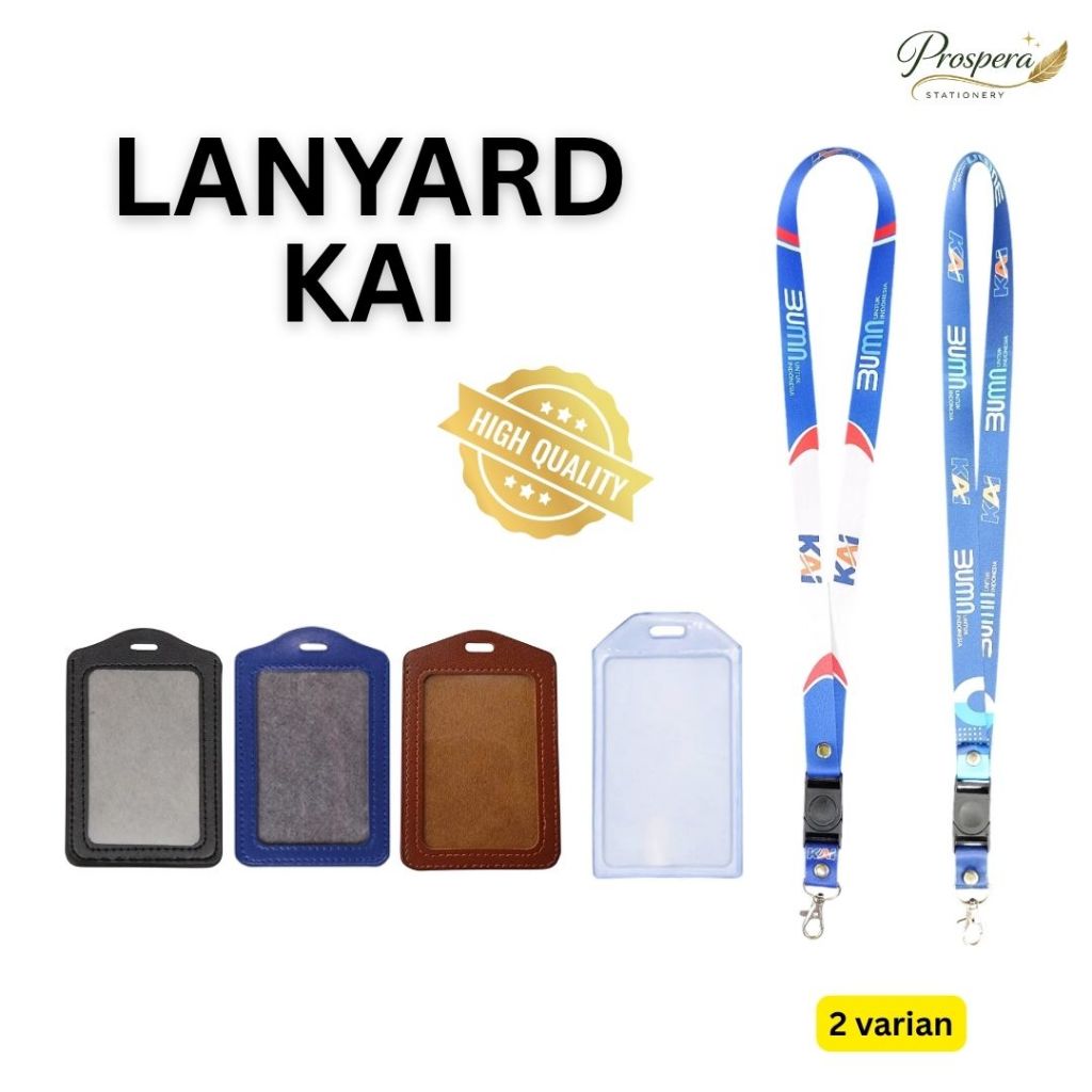 (READY) Tali ID Card Lanyard Card Holder KAI KERETA API INDONESIA BUMN 2 VARIASI - Full 2 Sisi Bahan