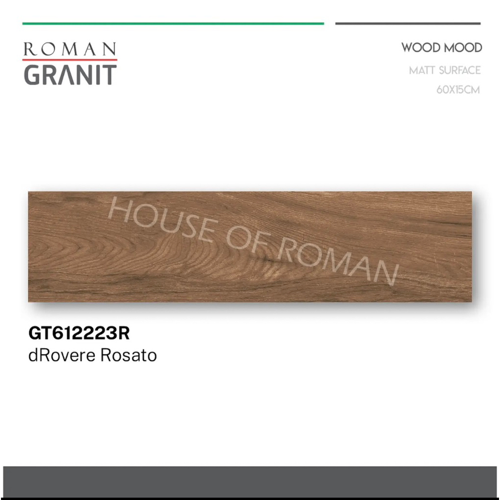 Roman Granit dRovere Rosato/Granit Lantai 15x60/Granit Lantai Wood Mood