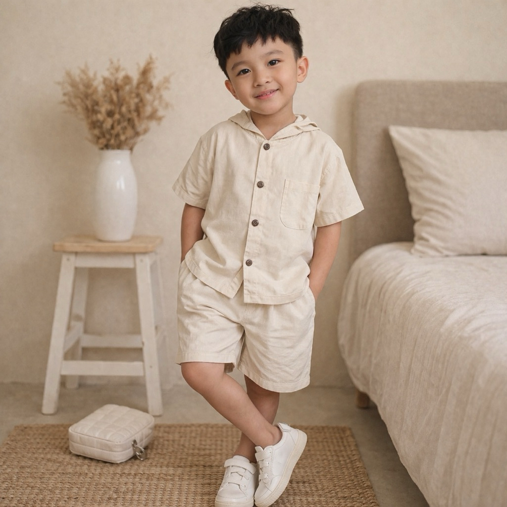 Jordan - Fashion Setelan Hoodie Anak Lengan Pendek Laki-laki