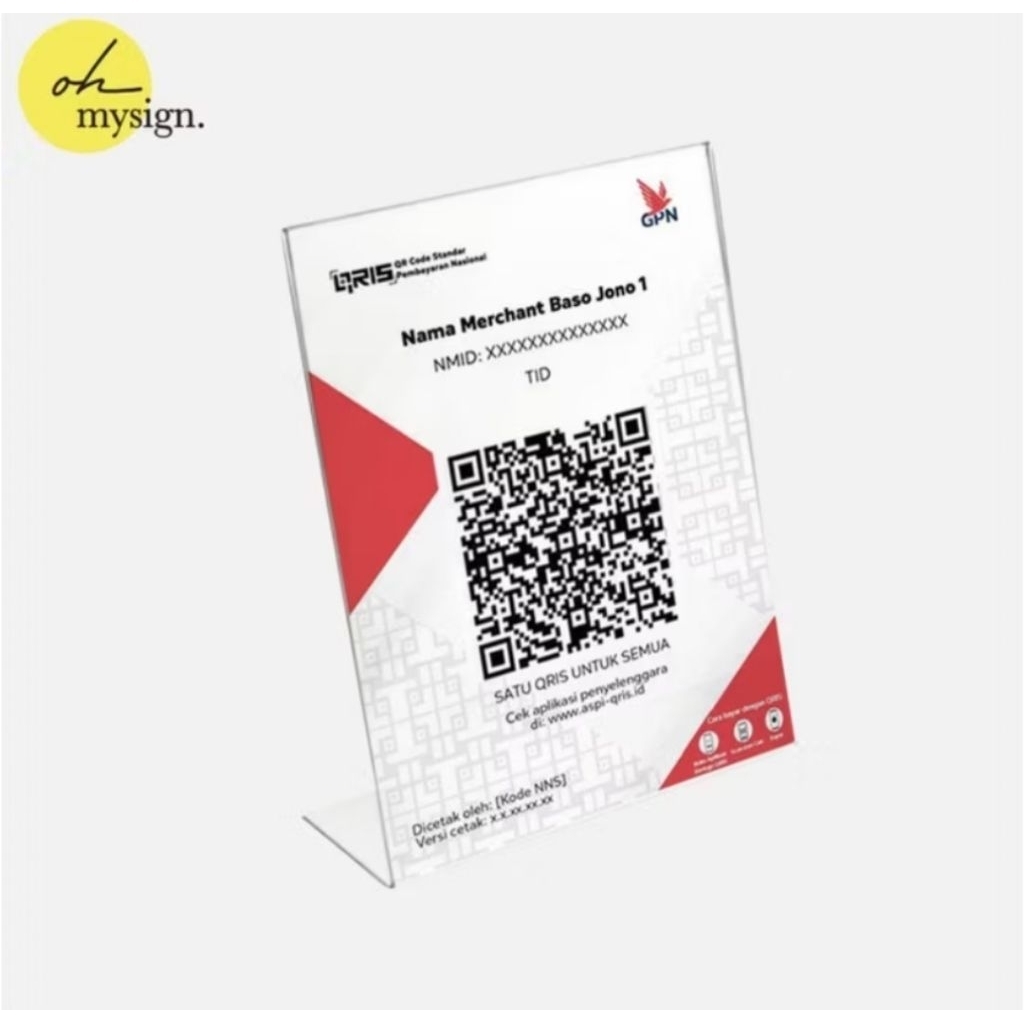 CETAK QRIS STAND AKRILIK QRIS KODE QR