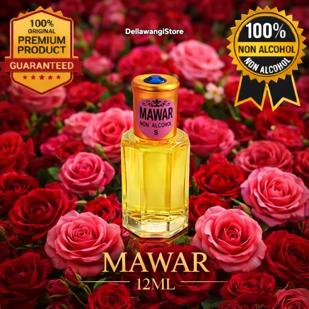 Mawar - Minyak Wangi Mawar Original Murni Tanpa Campuran Non Alkohol Parfum Sholat Dellawangistore