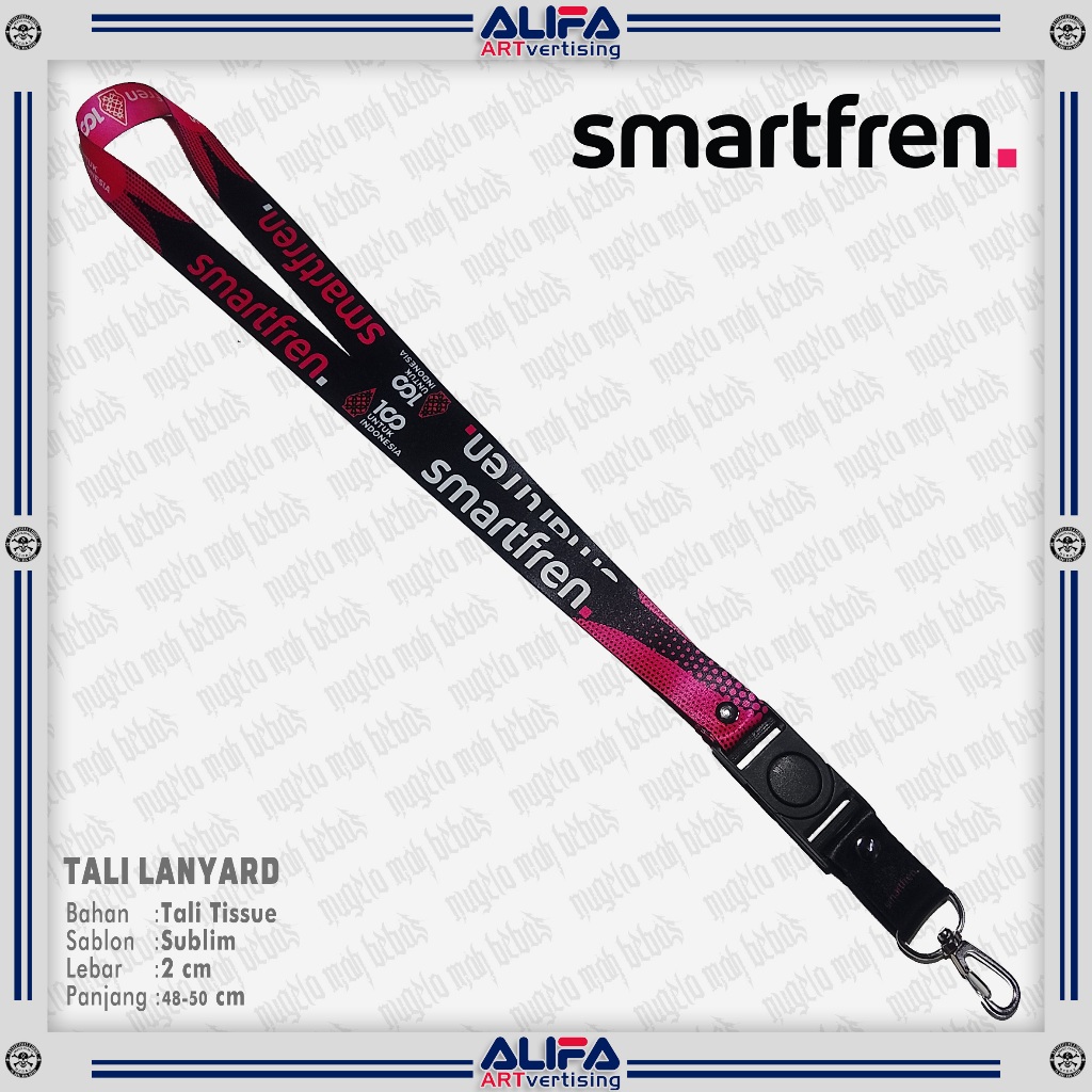 TALI LANYARD GANTUNGAN ID CARD/HP/KUNCI/DLL.. SMARTFREN