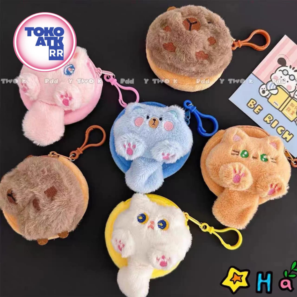 POUCH KOIN BONEKA KUCING LUCU AKSESORIS TAS ANAK LUCU IMUT DOMPET KOIN GANTUNG HALUS GROSIR COD