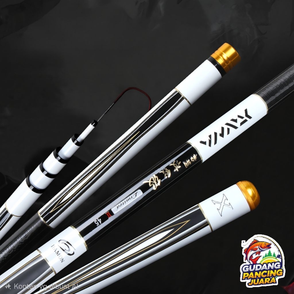 JORAN TEGEK DAIWA HAMON Carbon Kuat Kaku Ringan Asli (Gratis Packing Pipa PVC) [Ukuran Lengkap 360-6