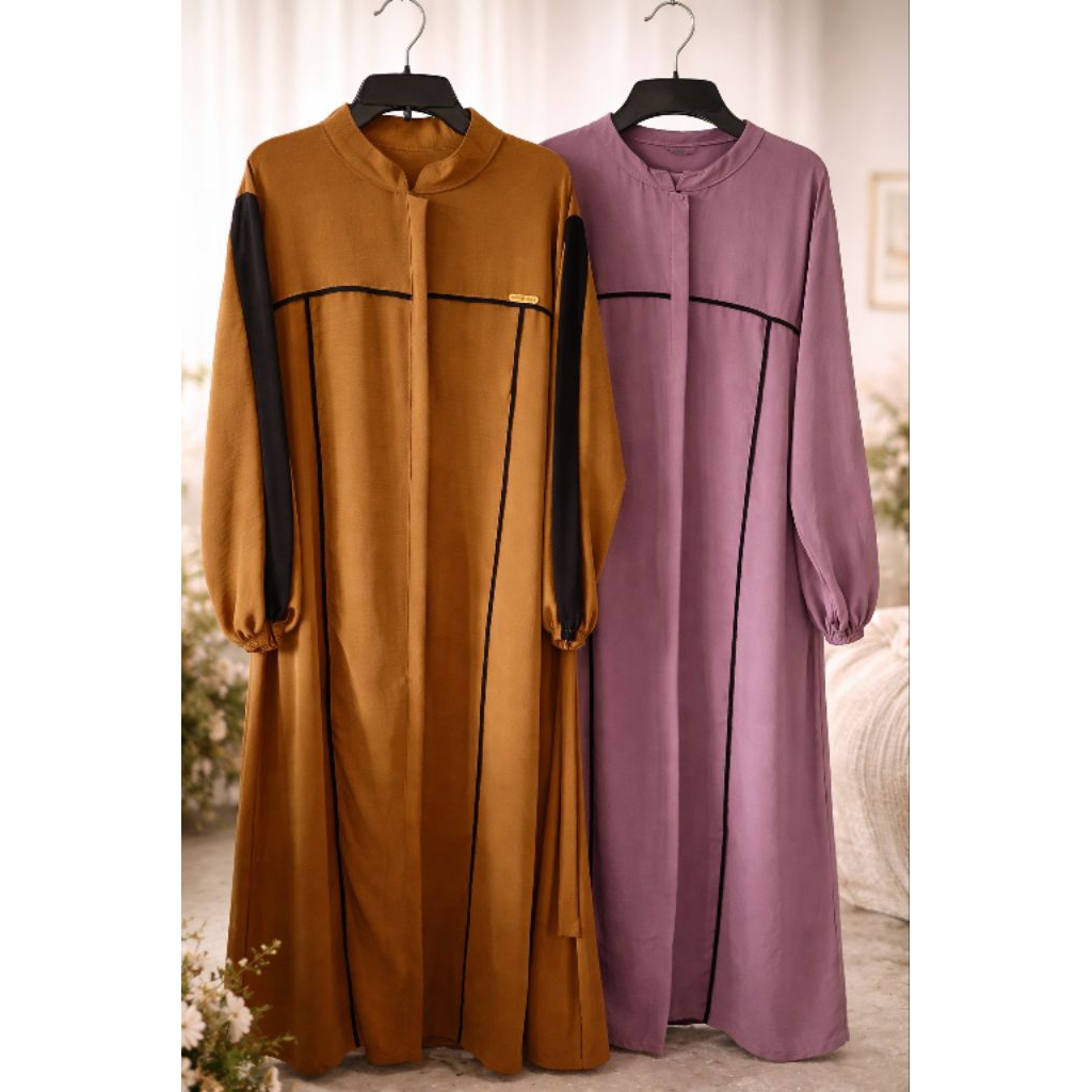 gamis harian bahan adem elegan