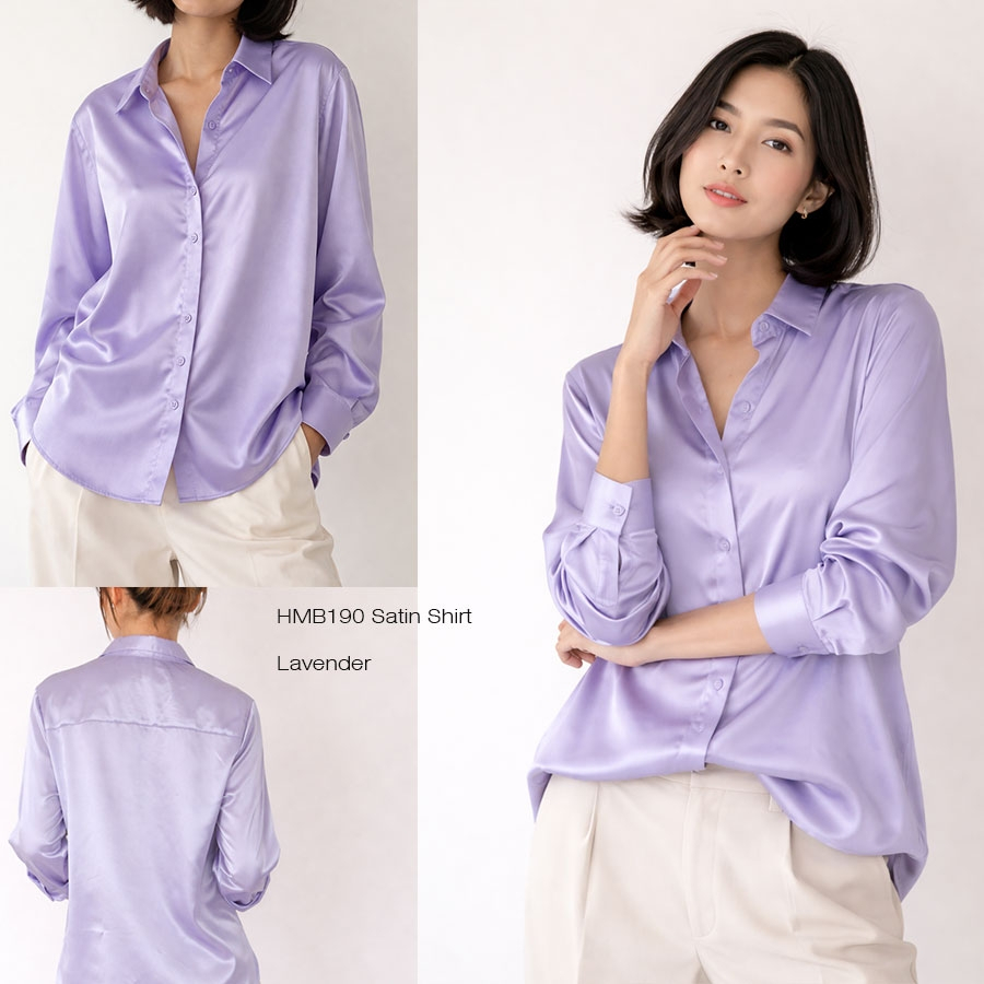 HM 190 SATIN SHIRT Baju Atasan Kemeja Blouse Wanita