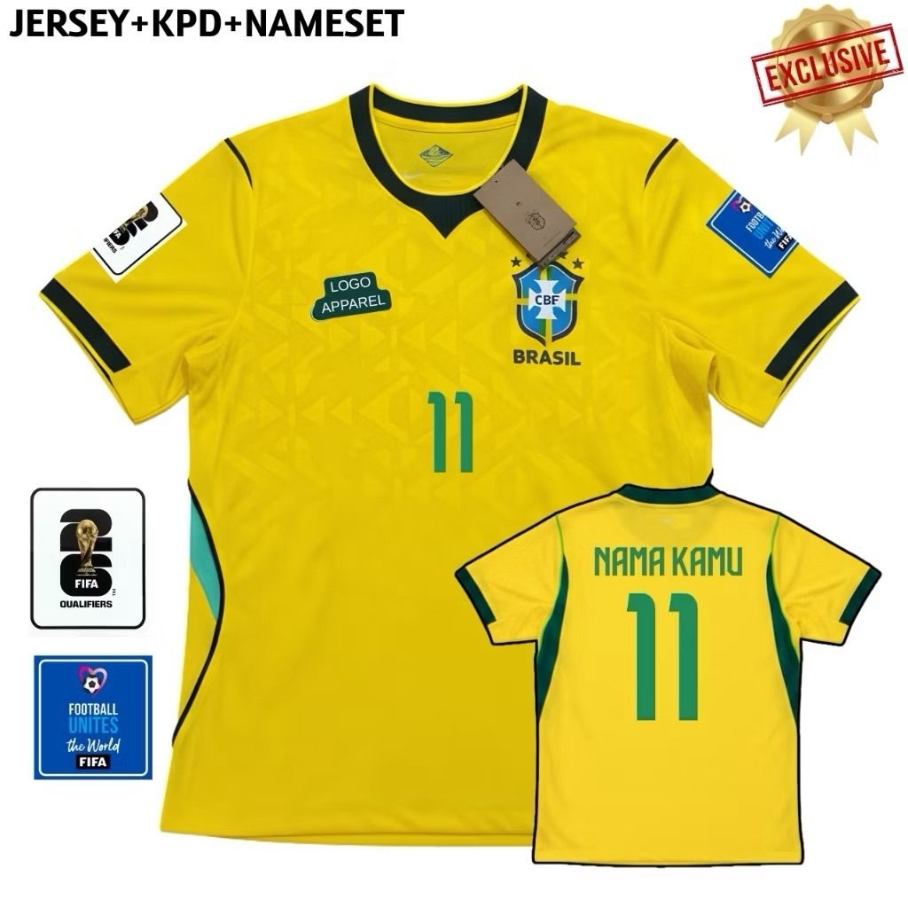 Jersey Brazil Home World Cup 2026 2027 Grade Original - Jersey Brazil Piala Dunia High Quality