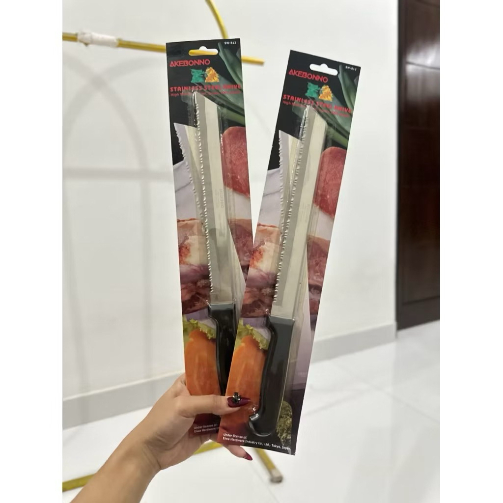 TEBAL Pisau Bread Cake Knife / Pisau Roti / Pisau Pemotong / Pisau Roti Kue Panjang Bahan Stainless
