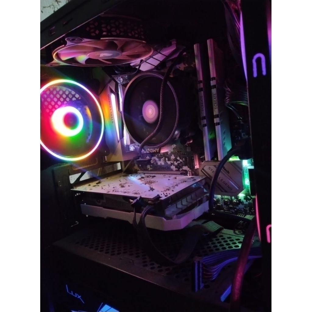 pc gaming Ryzen 5 4100 rx 580 8GB ram 16GB 3200mhz  T-ctreate Mobo asrock b450m stell legend ssd 256