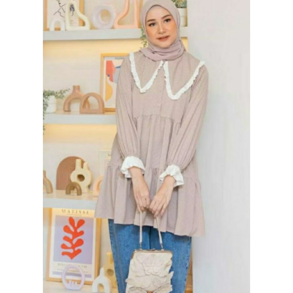 preloved audre mocca polka/preloved haidee orlin/Preloved Dress/Preloved Tunik/Haideeorlin/Haidee&Or