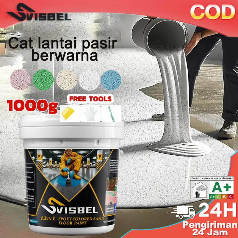 cat lantai 1kg/5kg mudah dirawat Otomatis leveling Anti cat lantai epoxy pasir tekanan Anti air taha