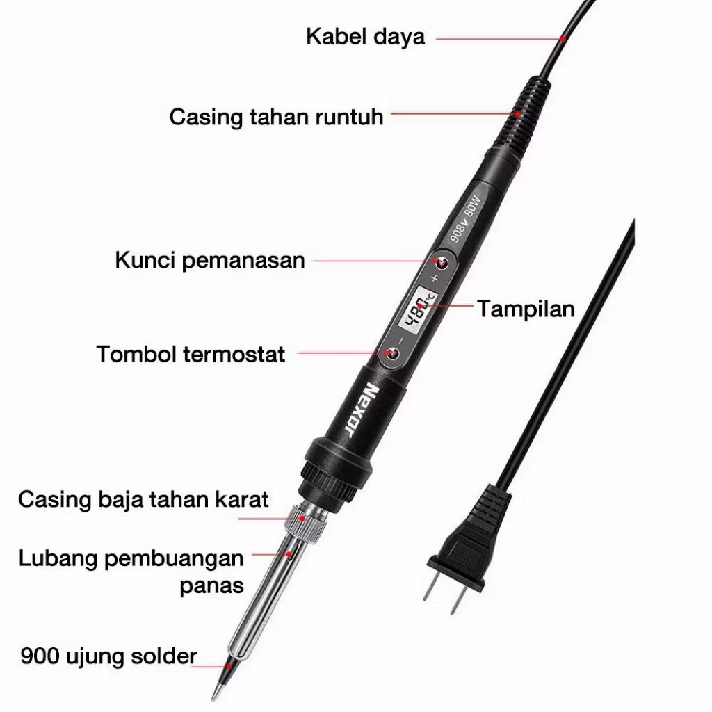 Solder 908S 80W Digital Adjustable Temperature - Solder Digital 80W / Solder 80W Digital Adjustable 