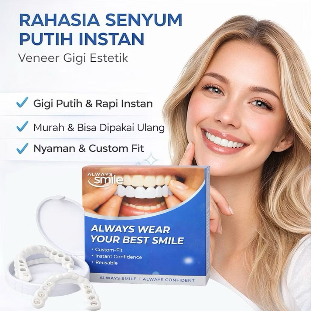 (ORIGINAL)SEPASANG GIGI PALSU SILICON ONE SET ATAS BAWAH