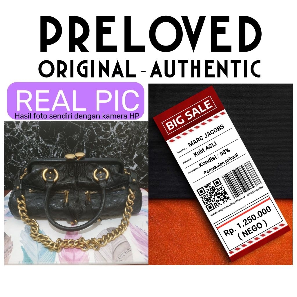 ( Preloved ) like new tas bahu wanita branded ori marc jacobs