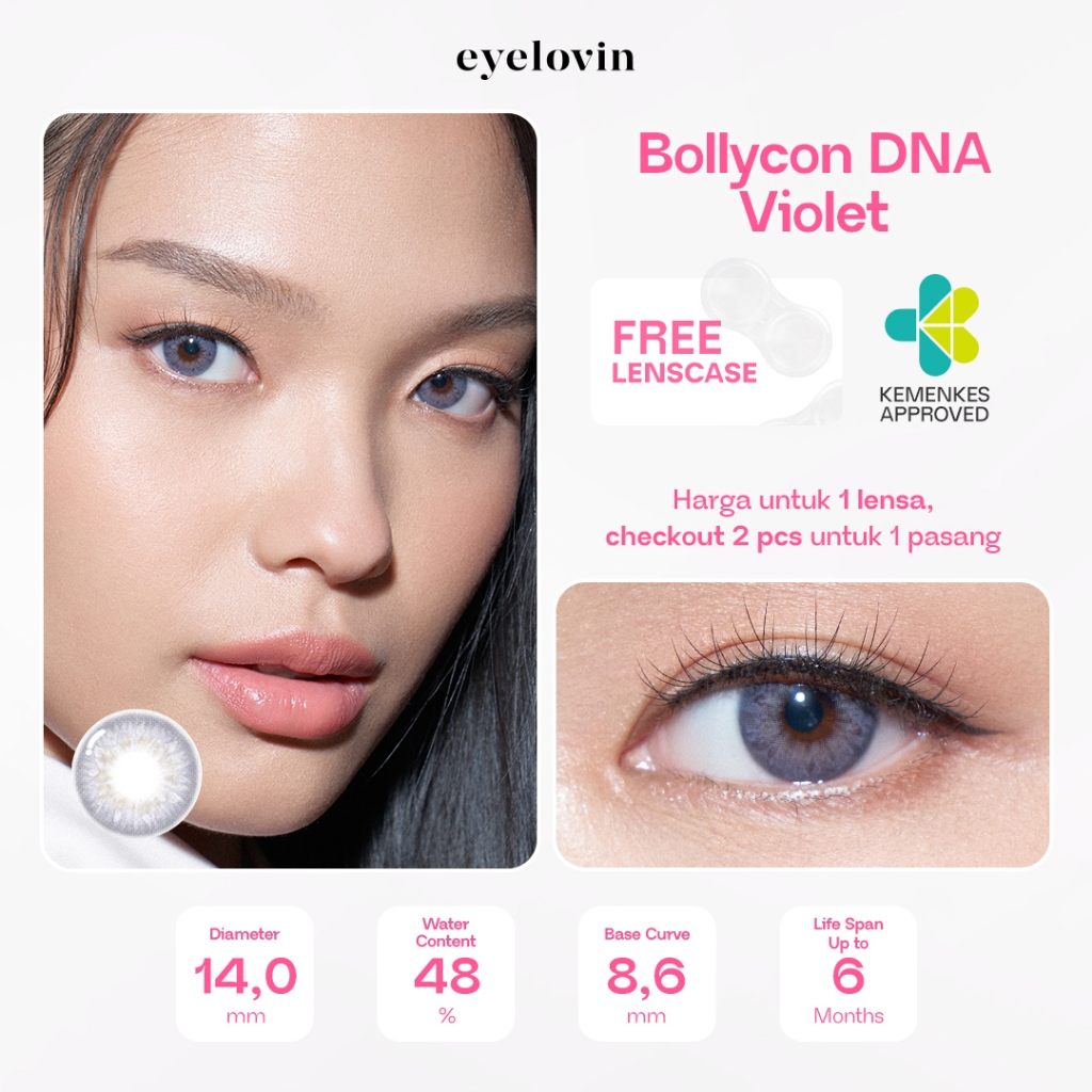 EYELOVIN Softlens EOS - Bollycon DNA Violet (1 pc/sebelah)