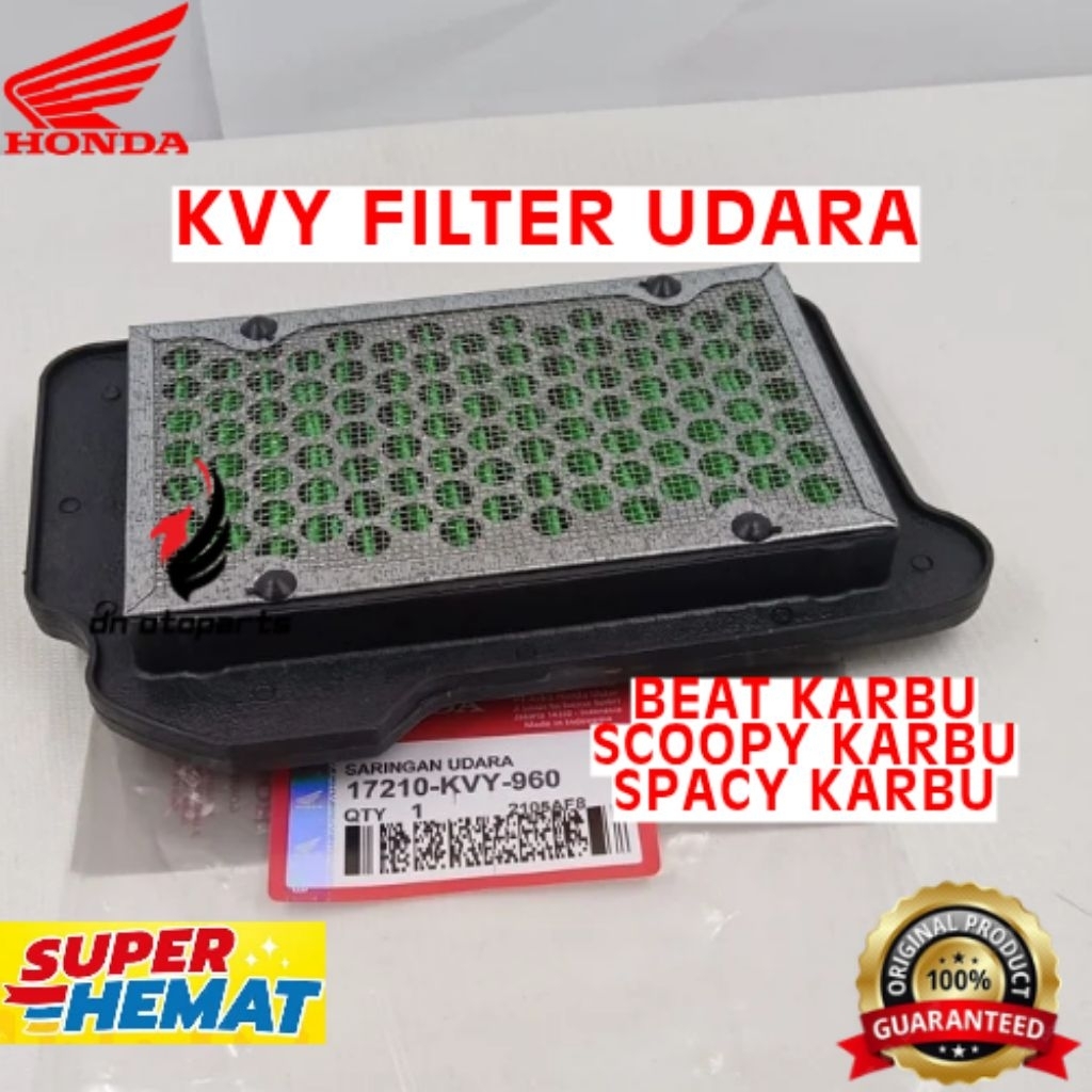 FILTER UDARA ORIGINAL YAMAHA KODE KVY, FILTER UDARA BEAT KARBU, FILTER UDARA SCOOPY KARBU, FILTER UD