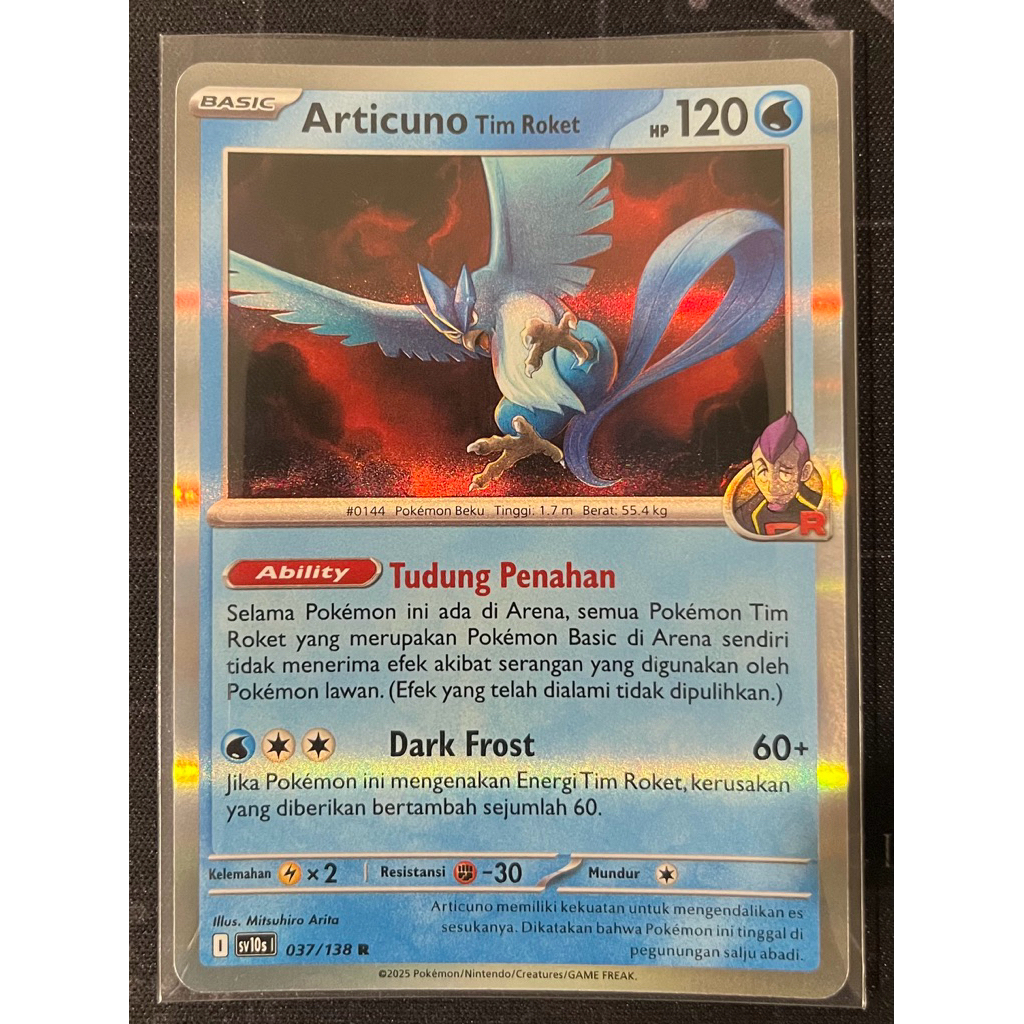 Kartu Pokemon R Articuno Tim Roket (Versi Indonesia)
