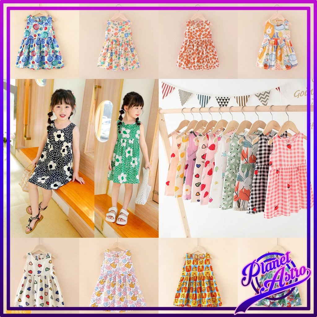 Dress Anak Perempuan Katun Rayon Lembut 1-6 tahun Daster Anak DS11