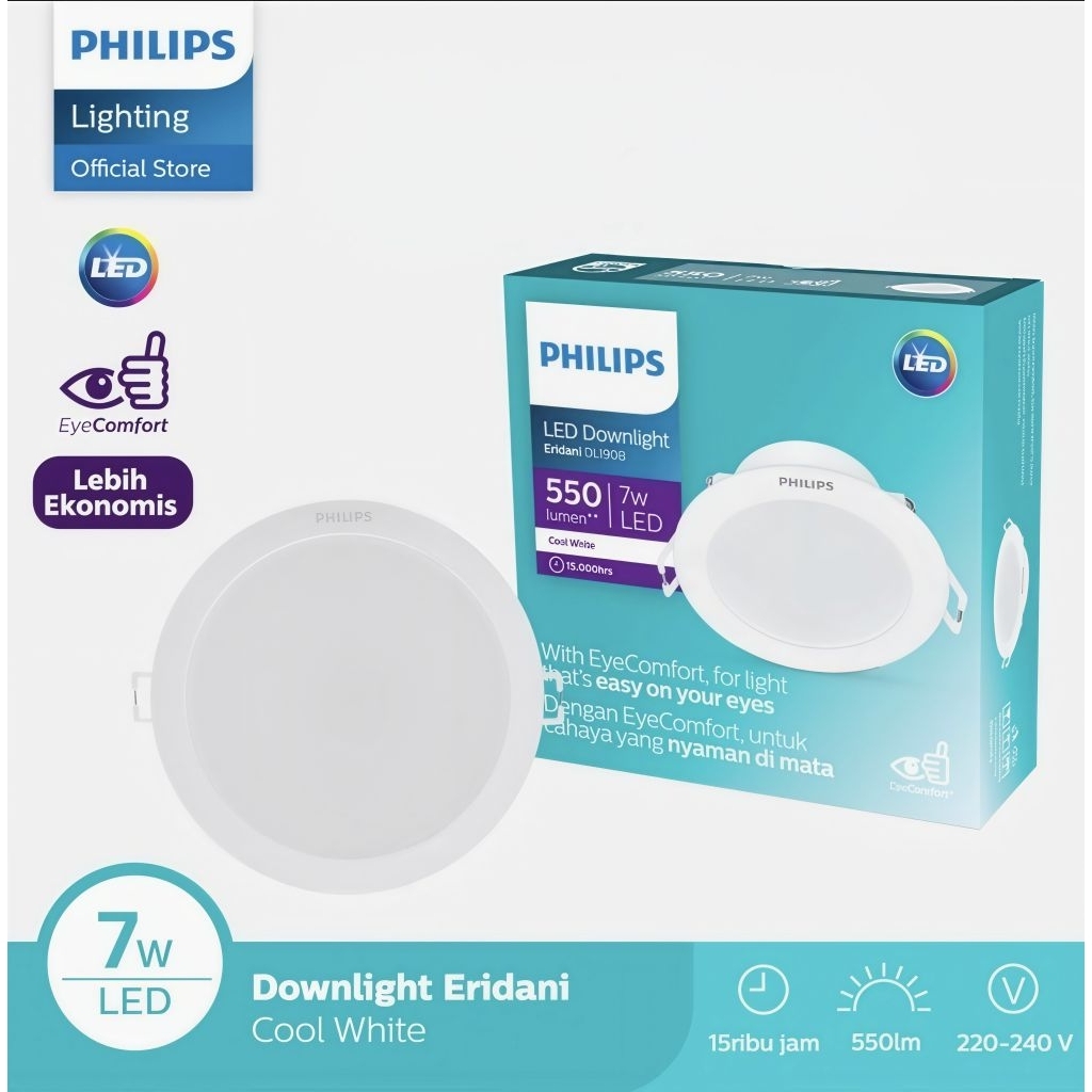 LAMPU PHILIPS DOWNLIGHT LED ERIDANI DL190B 7WATT