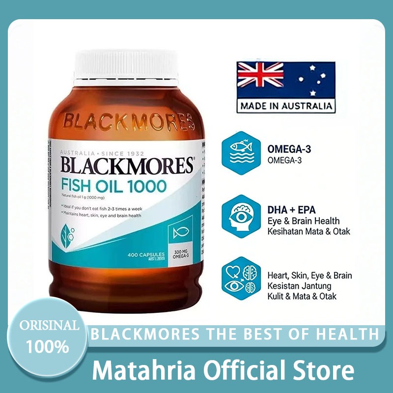 [EXP2028]Blackmores Omega 3 Fish Oil Vitamin Minyak ikan 1000mg blackmores minyak ikan anakMeningkat