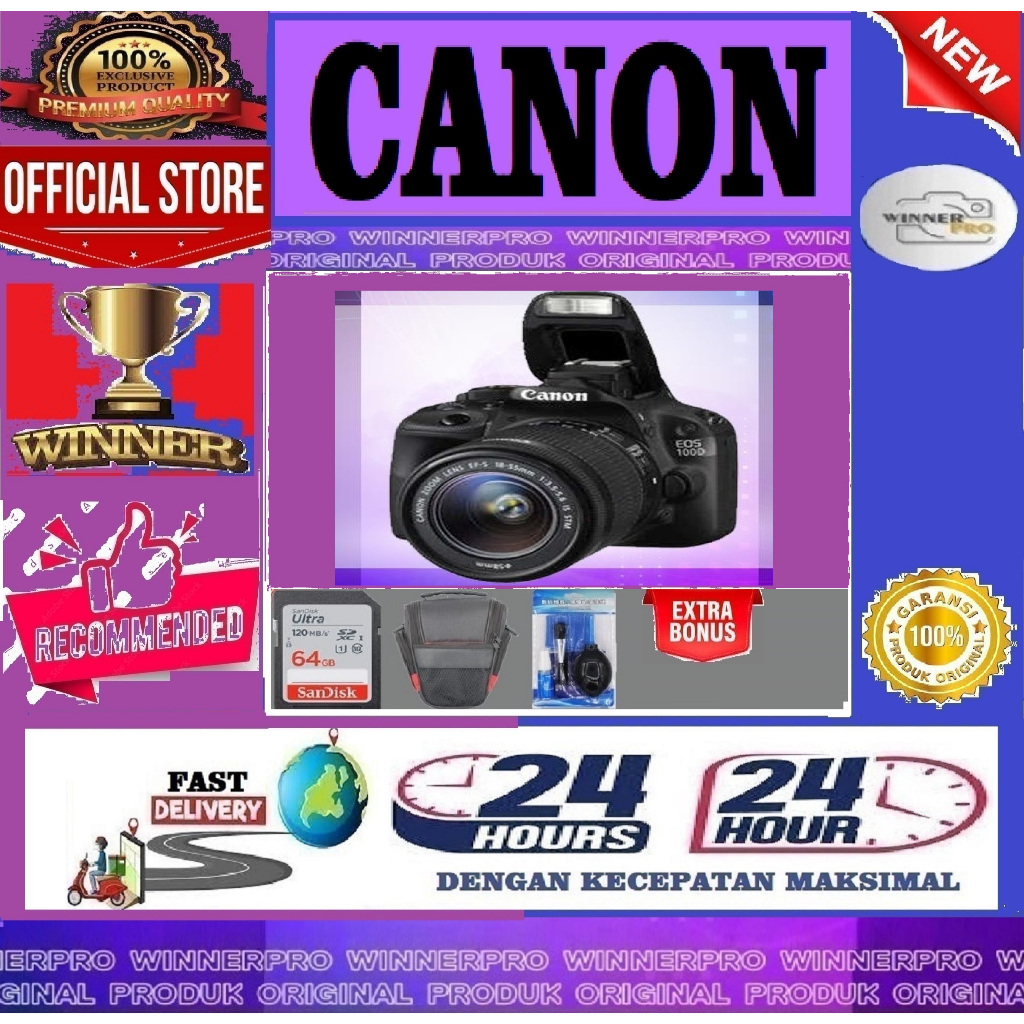 KAMERA CANON 100D kit 18-55mm / CANON EOS 100D / EOS 100D / 100D