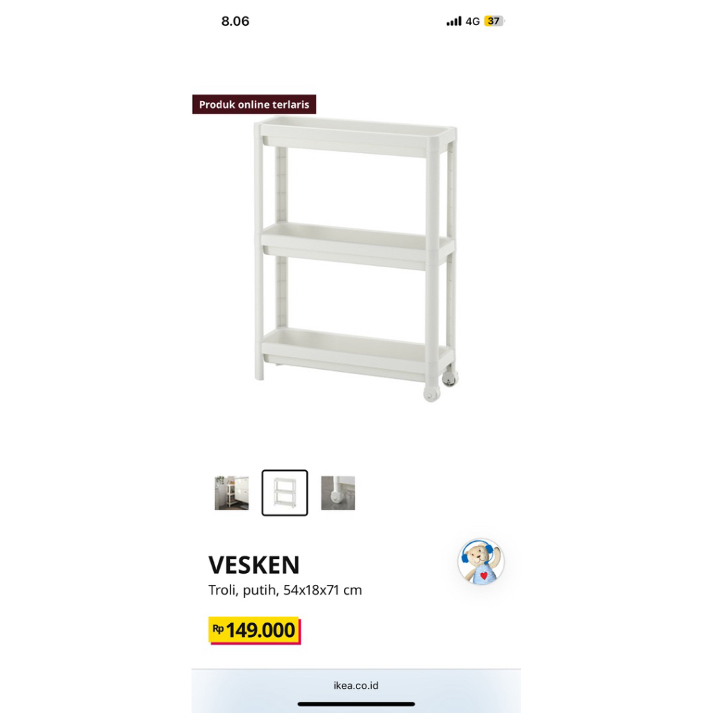 preloved rak troli sempil ikea