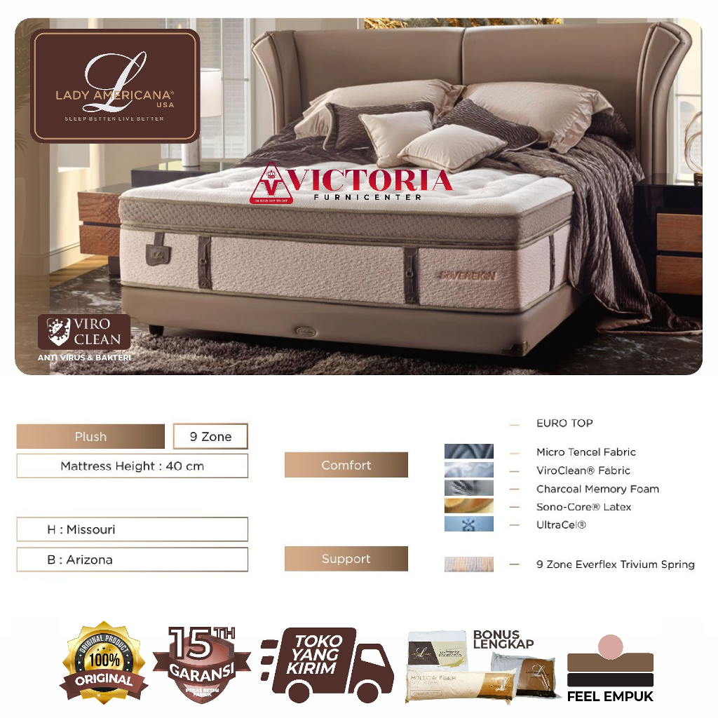 Lady Americana Sovereign 180 x 200 180x200 Kasur Saja Mattres Only