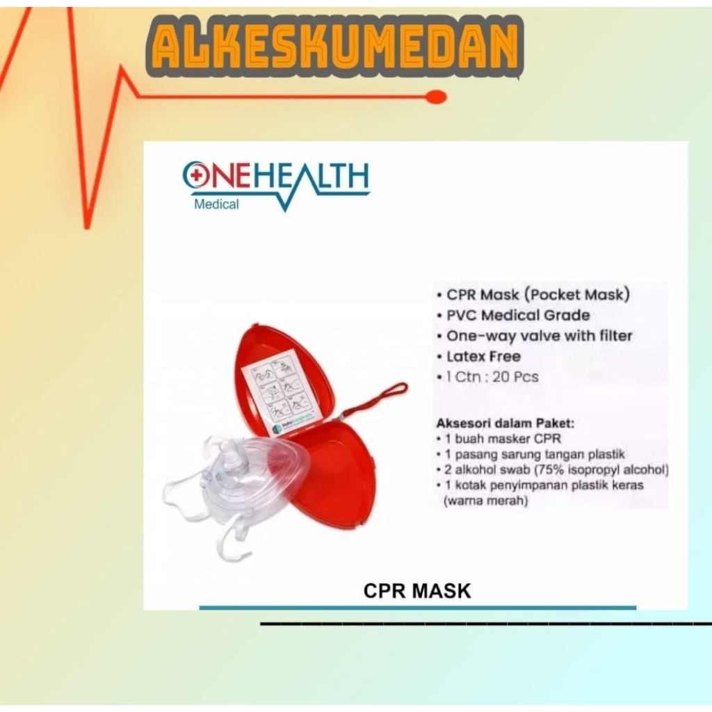 CPR MASK ONEHEALTH MASKER POCKET RESUSITATOR FLEKSIBEL ONEHEALTH